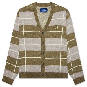 AWAKE Windowpane Mohair Cardigan